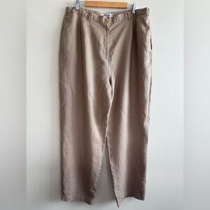Ann Gerlin linen pants vintage sz US 18 tan